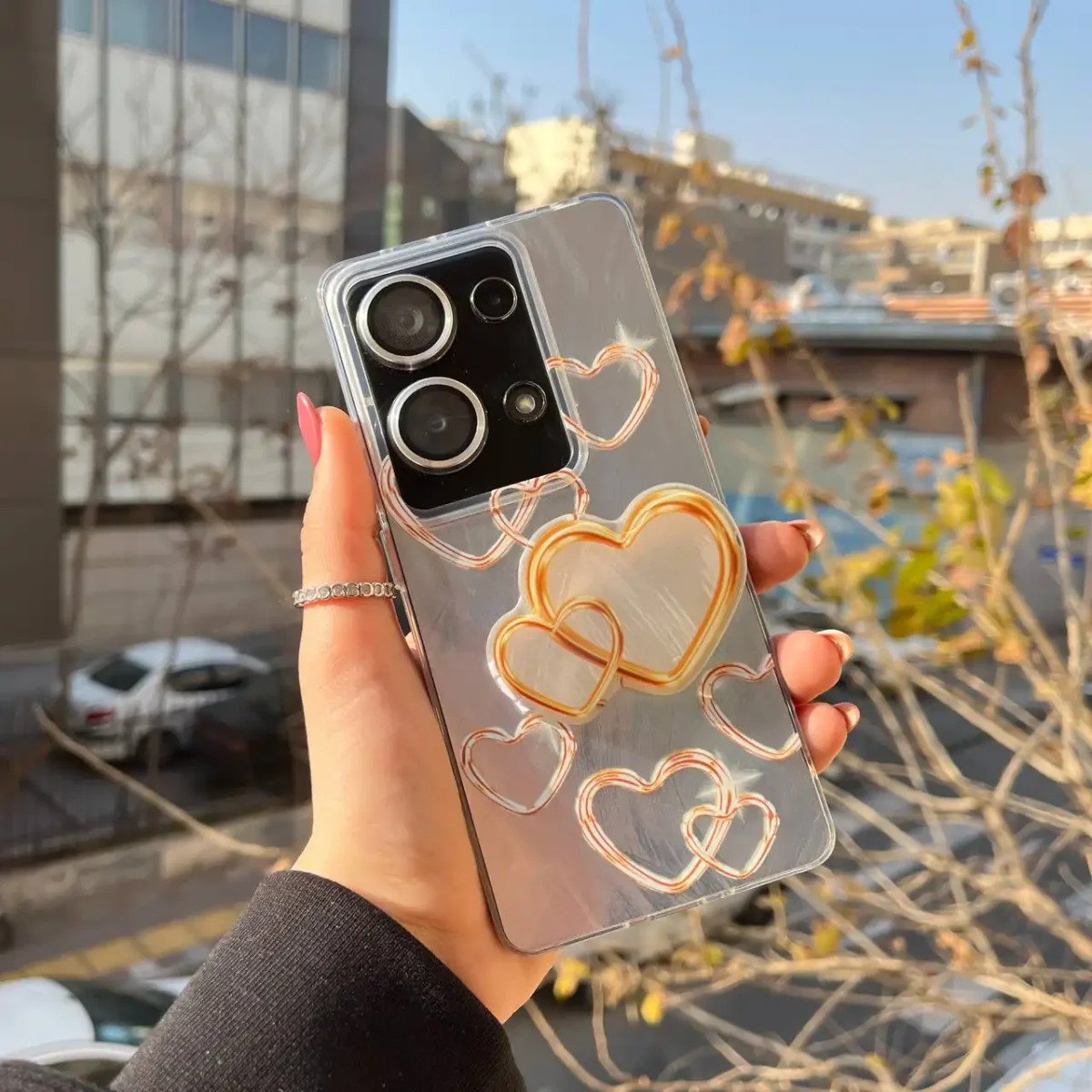 قاب براش قلب طلایی با استند - تصویر 2