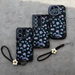 قاب سولید یووی طرح purple flower همراه با آویز