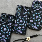 قاب سولید یووی طرح purple flower همراه با آویز - تصویر 2