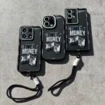 قاب سولید یووی time is money با آویز سری آیفون