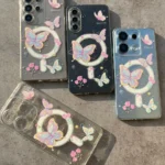 قاب ژله ای pink butterfly طرح مگسیف سری سامسونگ