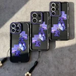 قاب سولید یووی purple butterfly همراه با آویز (سری سامسونگ)